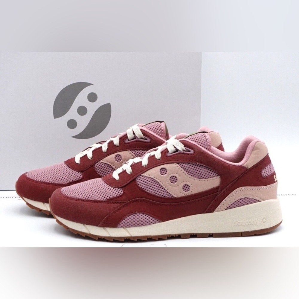 Saucony Shadow 6000 - Women's Burgundy and Pink Sneakers
